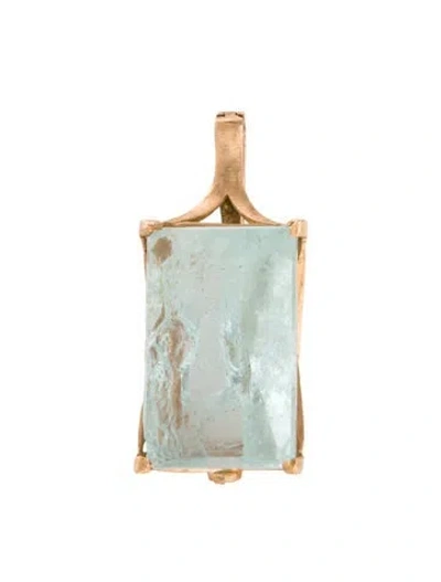 Pre-owned Dominique Cohen 18k Aquamarine Tranquility Pendant In Multi