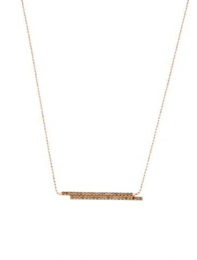 Pre-owned Dominique Cohen 18k Diamond Double Bar Pendant Necklace, 21.5" In Multi
