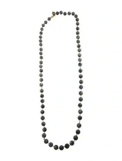 Pre-owned Dominique Cohen 18k Labradorite Bead Necklace, 42.5" In Multi