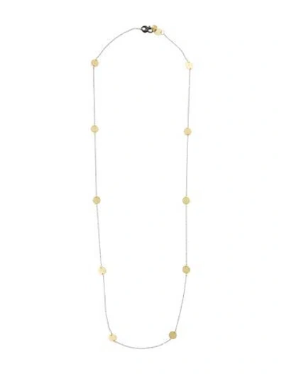 Pre-owned Dominique Cohen Two-tone Coin Station Necklace, 42" In Multi