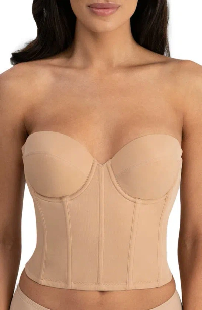 Dominique Intimates Brie Backless Strapless Bustier In Light Brown