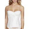 Dominique Intimates Colette Lace Low Back Convertible Corset Longline Bra In White