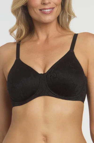 Dominique Intimates Jacqueline Seamless Jacquard Minimizer Bra In Black