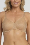 Dominique Intimates Jacqueline Seamless Jacquard Minimizer Bra In Brown