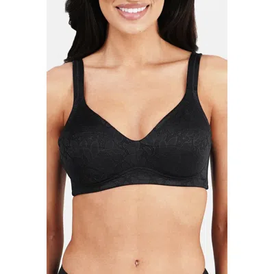 Dominique Intimates Jolie Wire-free Jacquard Soft Cup Minimizer Bra In Black