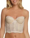Dominique Intimates Tayler Ultra Low Back Strapless Lace Bra In Nude