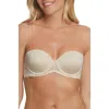 Dominique Intimates Tessa Lace Convertible Strapless Bra With Spacer Cups In Neutral