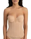 Dominique Intimates Vivienne Convertible Strapless V Wire Longline Corset Bra In Neutral