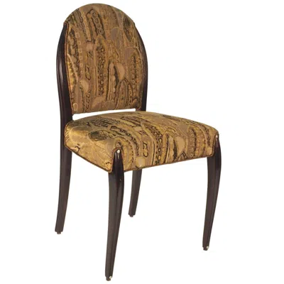 Pre-owned Dominique Pair Of Ebonized Side/desk Chairs In Brown