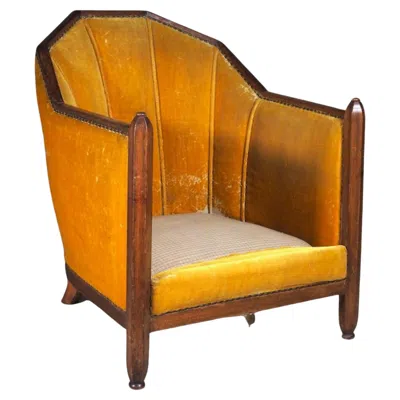 Pre-owned Dominique Single Faceted-back Club Chair In Brown
