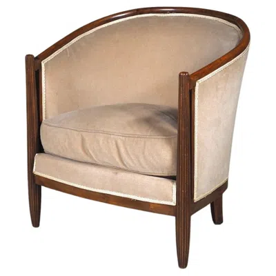Pre-owned Dominique Single Round-backed Club Chair In Brown