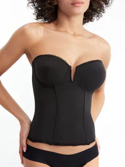 Dominique Women's Vivienne Strapless Garter Bustier In Black