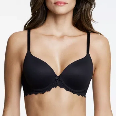 Dominique Womens Medium Support T-shirt Underwire Demi Bra 3501 In Black