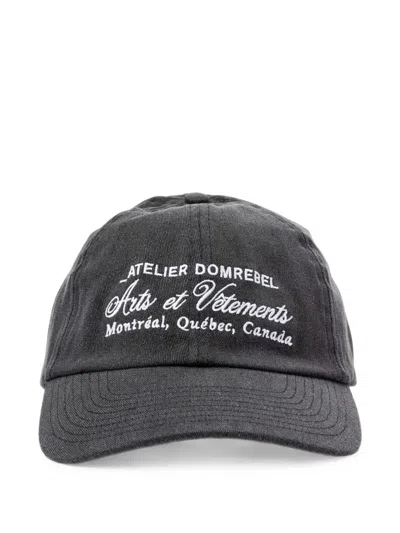 Domrebel Arts Vetements Embroidered Cap In Black