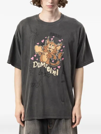 Domrebel Boom Graphic-print Cotton T-shirt In Gray