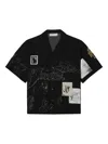 Domrebel Camp-collar Shirt In Black