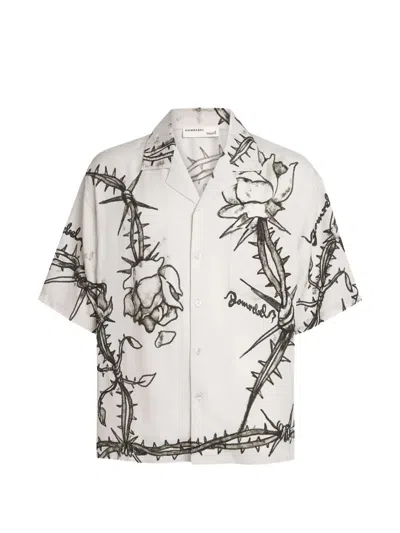 Domrebel Camp Graphic-print Short-sleeve Shirt In White