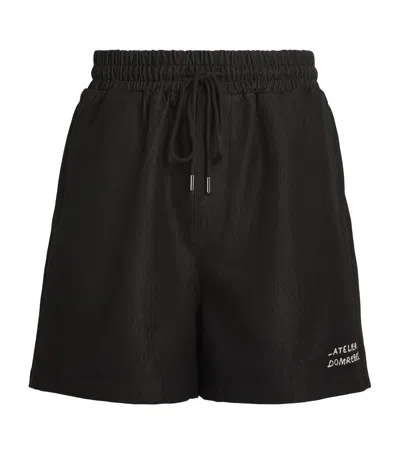 Domrebel Chambray Baller Shorts In Black
