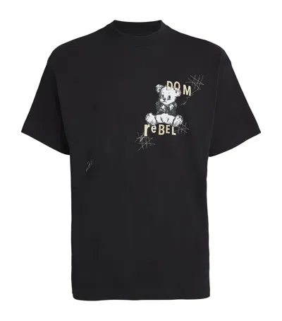 Domrebel Cotton Gloomy T-shirt In Black