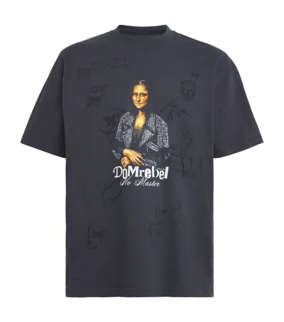 Domrebel Cotton Mona Lisa T-shirt In Black