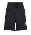 Domrebel Cotton Paint-splatter Staff Sweatshorts In Black