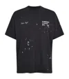 Domrebel Cotton Paint-splatter Staff T-shirt In Black
