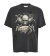 Domrebel Cotton Skeleton Graphic Doomer T-shirt In Gray