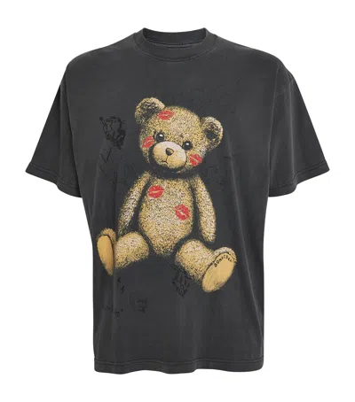 DOMREBEL COTTON TEDDY PRINT KISS T-SHIRT