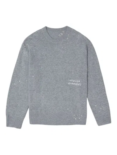 Domrebel Embroidered Crew-neck Sweater In Gray