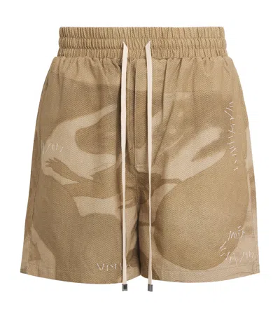 Domrebel Exposed Stitching Shorts In Gold