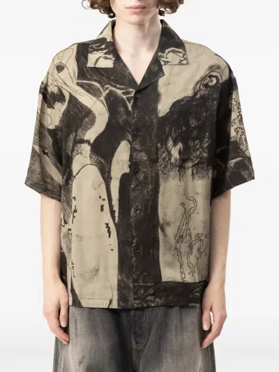 Domrebel Extrovert Sketch-print Shirt In Multi