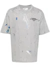 Domrebel Fizz Paint-stain Cotton T-shirt In Grey