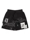 Domrebel Graphic-print Shorts In Black