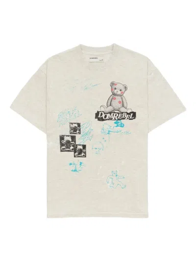 Domrebel High Low Bear-print T-shirt In Neutral