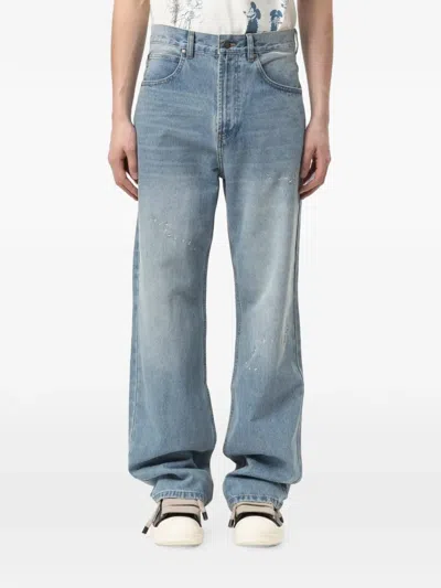 Domrebel Jerk Bootcut Jeans In Blue