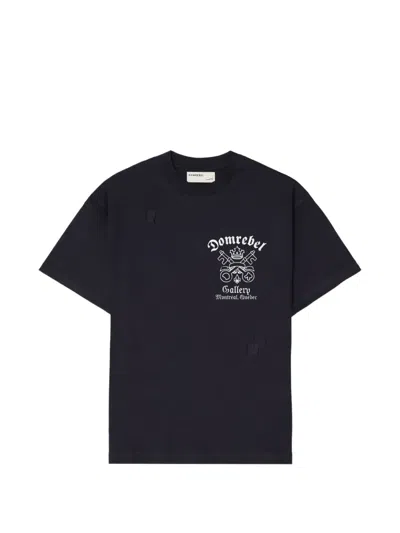 Domrebel Keys Graphic-print Distressed-effect T-shirt In Blue