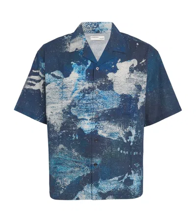 Domrebel Linen-cotton Deep Shirt In Blue