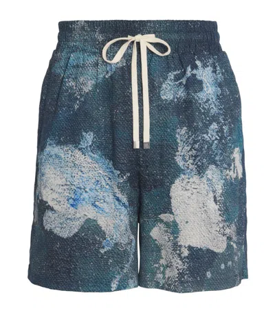 Domrebel Linen The Deep Shorts In Blue