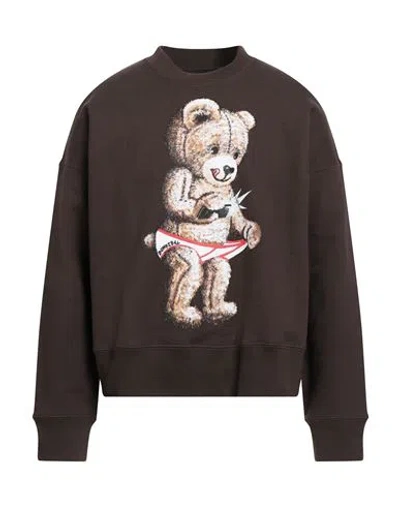 Domrebel Man Sweatshirt Chocolate Brown Size Xxl Cotton