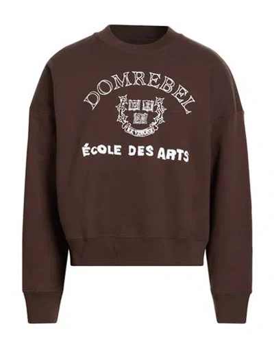 Domrebel Man Sweatshirt Chocolate Brown Size Xxl Cotton In Metallic