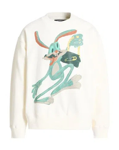 Domrebel Man Sweatshirt Ivory Size L Cotton In Yellow