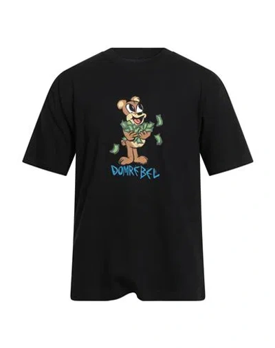 Domrebel Man T-shirt Black Size S Cotton