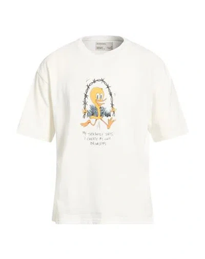 Domrebel Man T-shirt White Size L Cotton