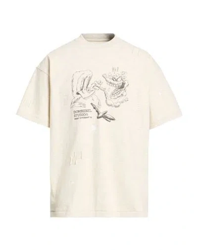 Domrebel Man T-shirt Beige Size Xxl Cotton In White