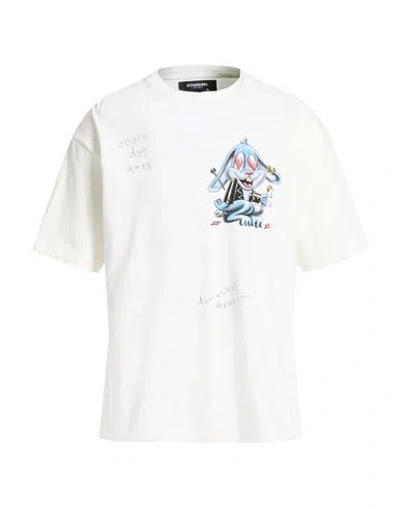 Domrebel Man T-shirt White Size L Cotton