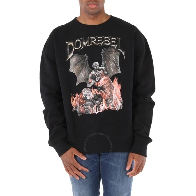 Domrebel Men's Black Battle Graphic Print Sweatshirt