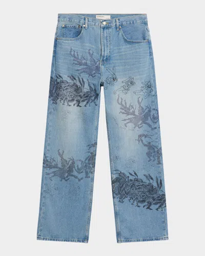 Domrebel Men's Hops Bootcut Jeans In Mid Blue