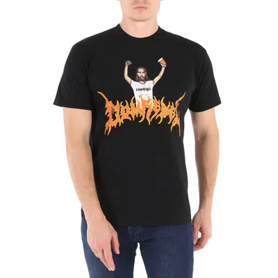 DOMREBEL DOMREBEL MEN'S PARTY BOX T-SHIRT IN BLACK
