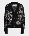 Domrebel Utopia Jacquard Knit Cardigan In Black