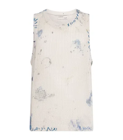 Domrebel Mesh Freehand Tank Top In Beige
